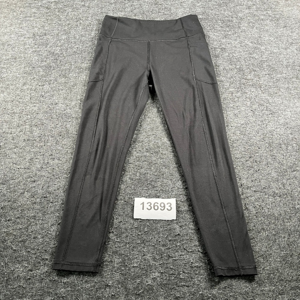 Victoria's Secret Leggings Womens 10 Black Cotton Stretch Side Pockets Outdoor